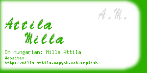 attila milla business card